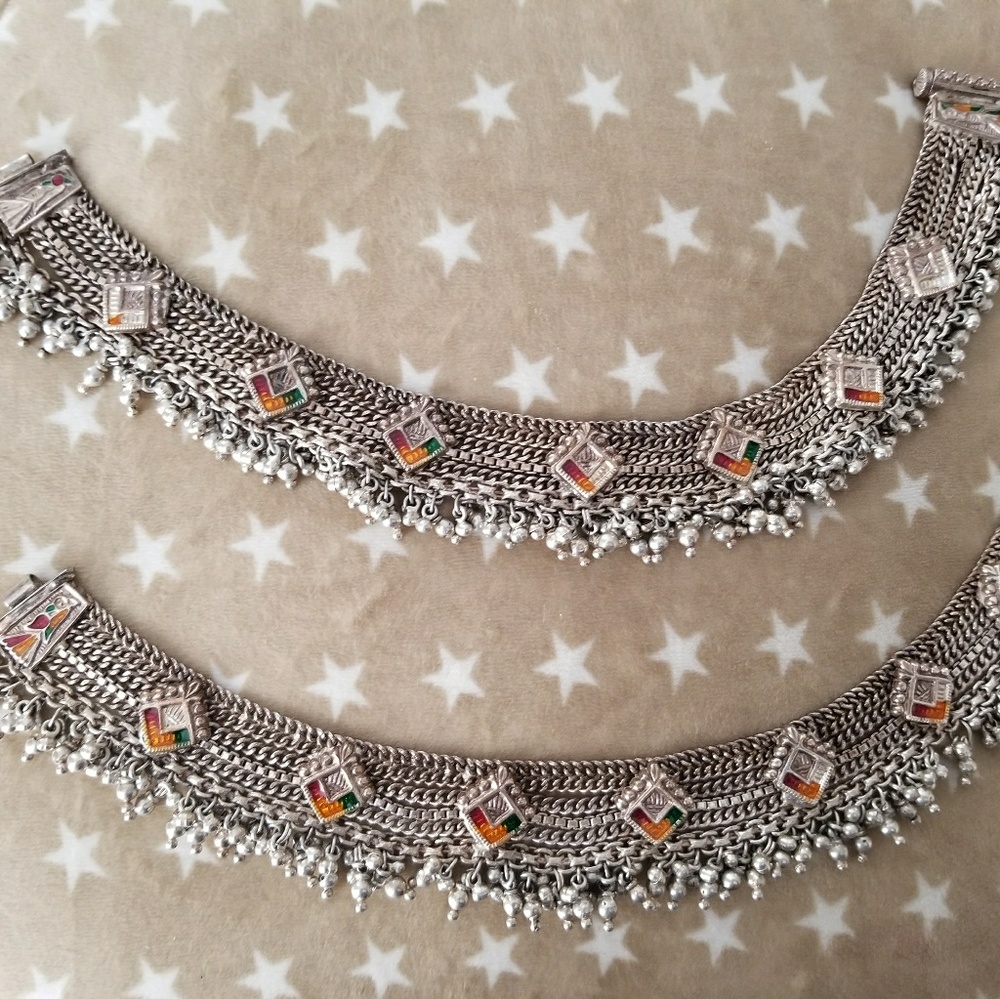 antique wedding anklet pair (payal)